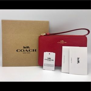 AUTHENTIC Coach Wristlet Wallet, Red, NWT + BOX!!
